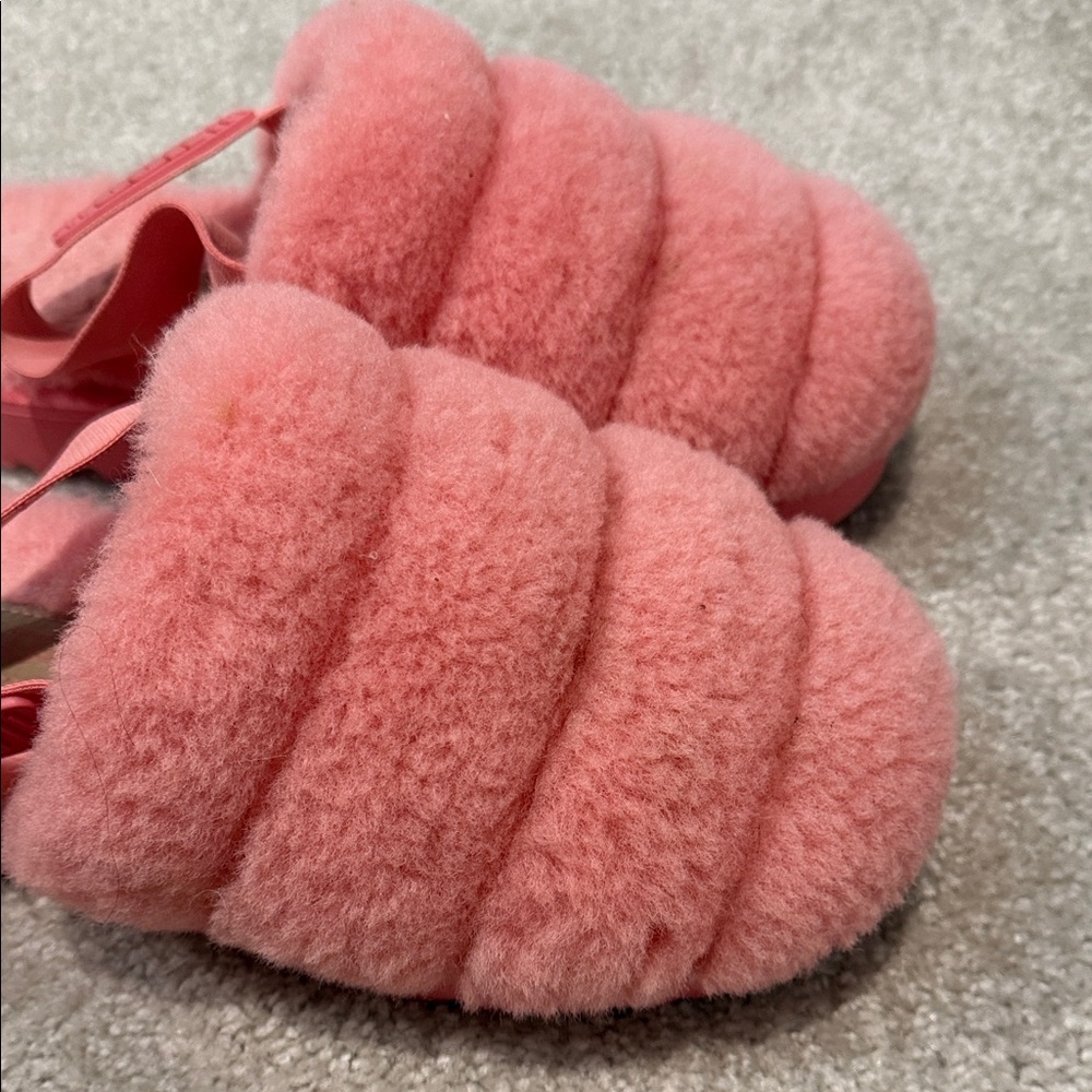 UGG Pink Fluffy Slippers - Picture 4 of 6